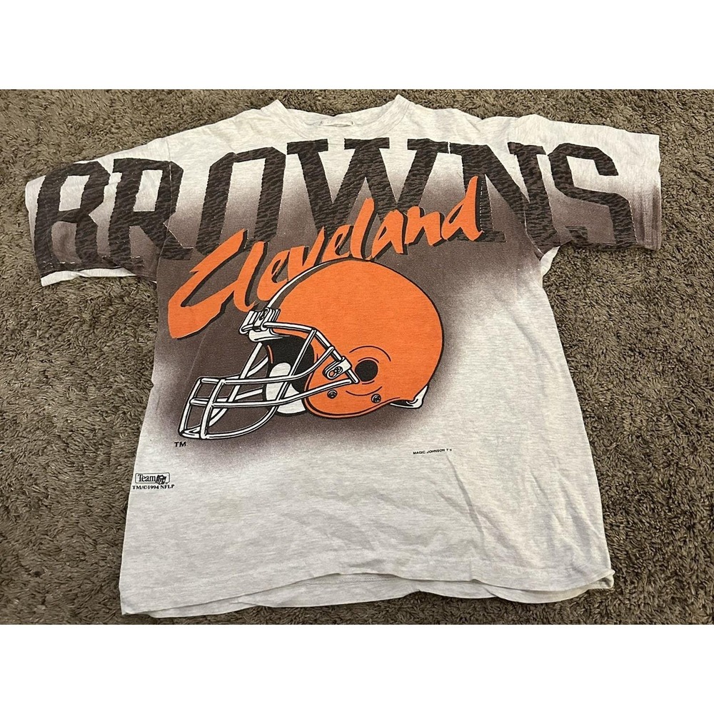 Vintage 1994 NFL Cleveland Browns Magic Johnson T's Spellout Tee Medium Rare